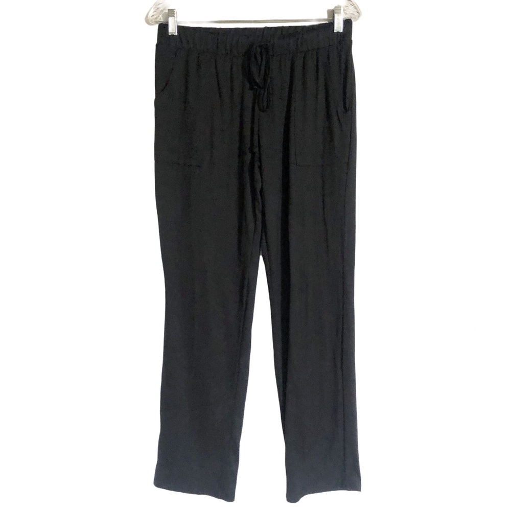 Lucky Brand Black Lounge Pants Womens Size S Drawstring Waist Pockets Knit Pjs